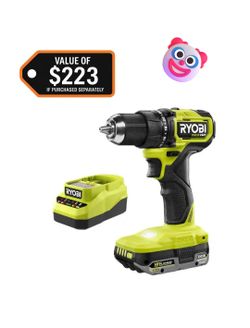 Ryobi drill kit batteries chargers fan saw