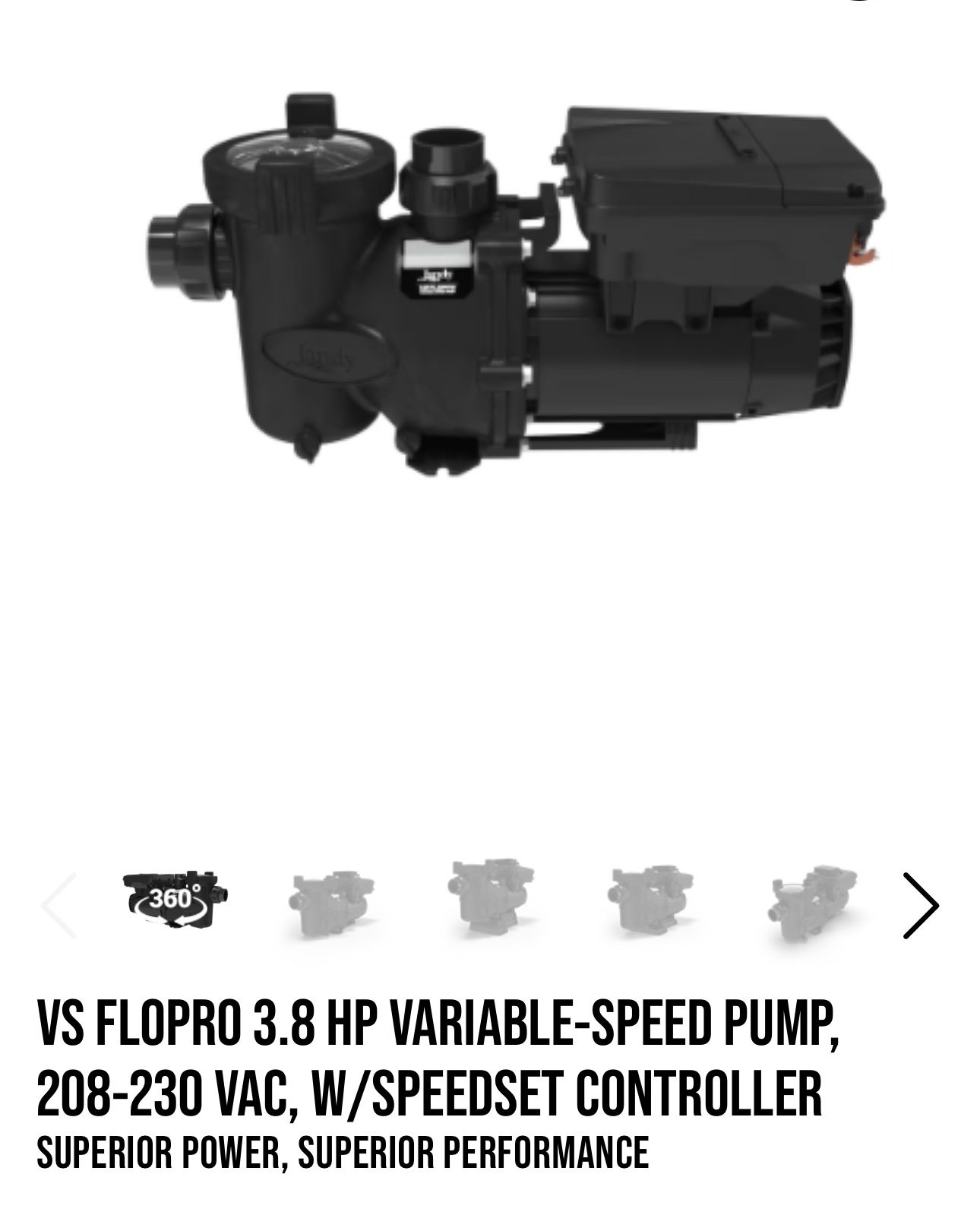 Jandy VS Flopro 3.8 Variable Speed Pump