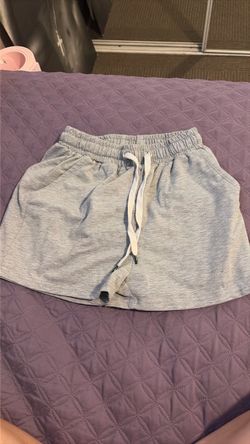 Gray Fleece Drawstring Shorts