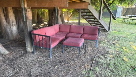 Red Cushion Outdoor Sectional