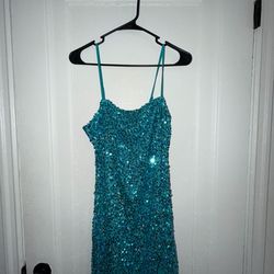 Turquoise sequin wild fable dress