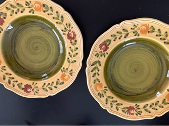 Made in Italy: Ceramiche Virginia Floral Border – Set of 2