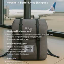 Stylish Herschel Roll‑Top Backpack – All‑Season Travel Essential
