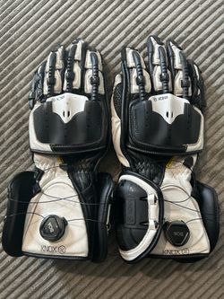 Knox Handroid MK4 Motorcycle Gloves – Large – Black/White – Excellent Condition