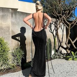 Black Open Back Dress 