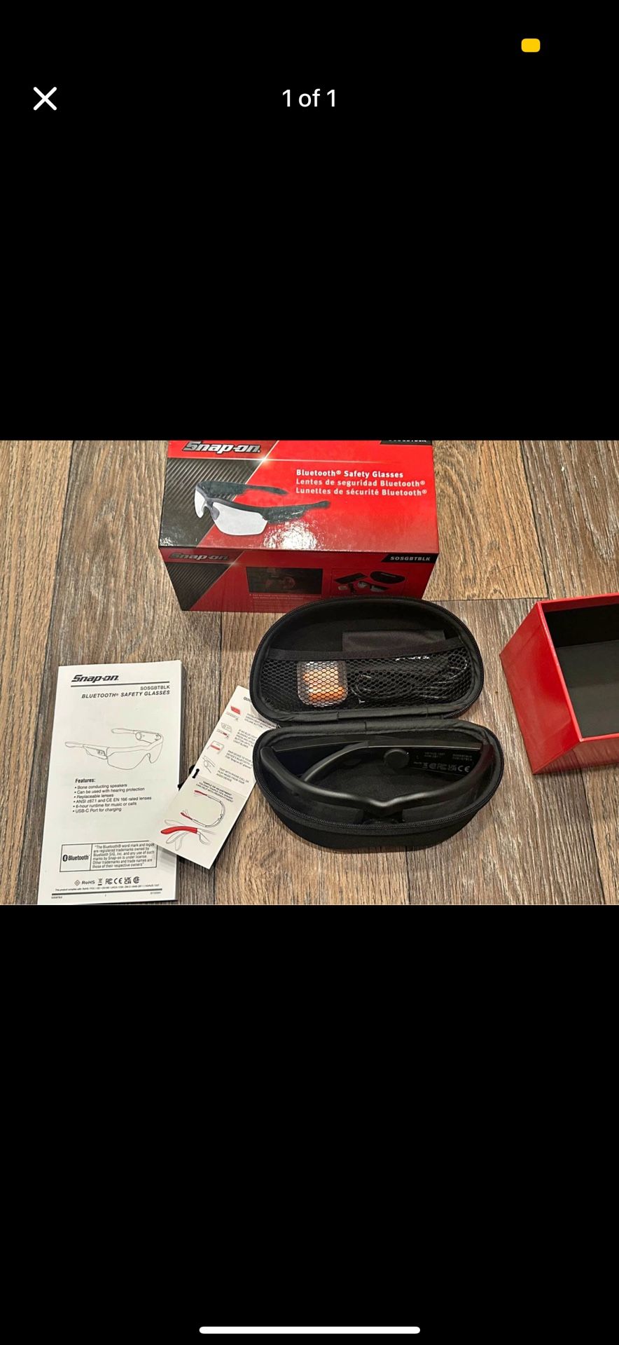 Snap On Bluetooth Safety Glasses 