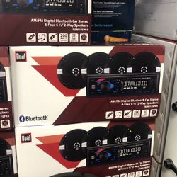 Car Dual 4 Speakers And Bluetooth Stereo