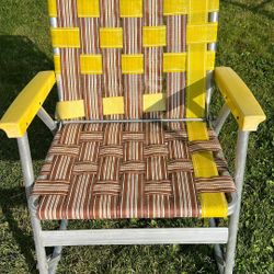 Vintage aluminum, folding lawn chair rocker