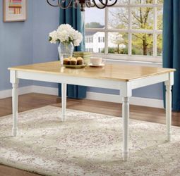 Better Homes and Gardens Autumn Lane Farmhouse Dining Table, Natural White