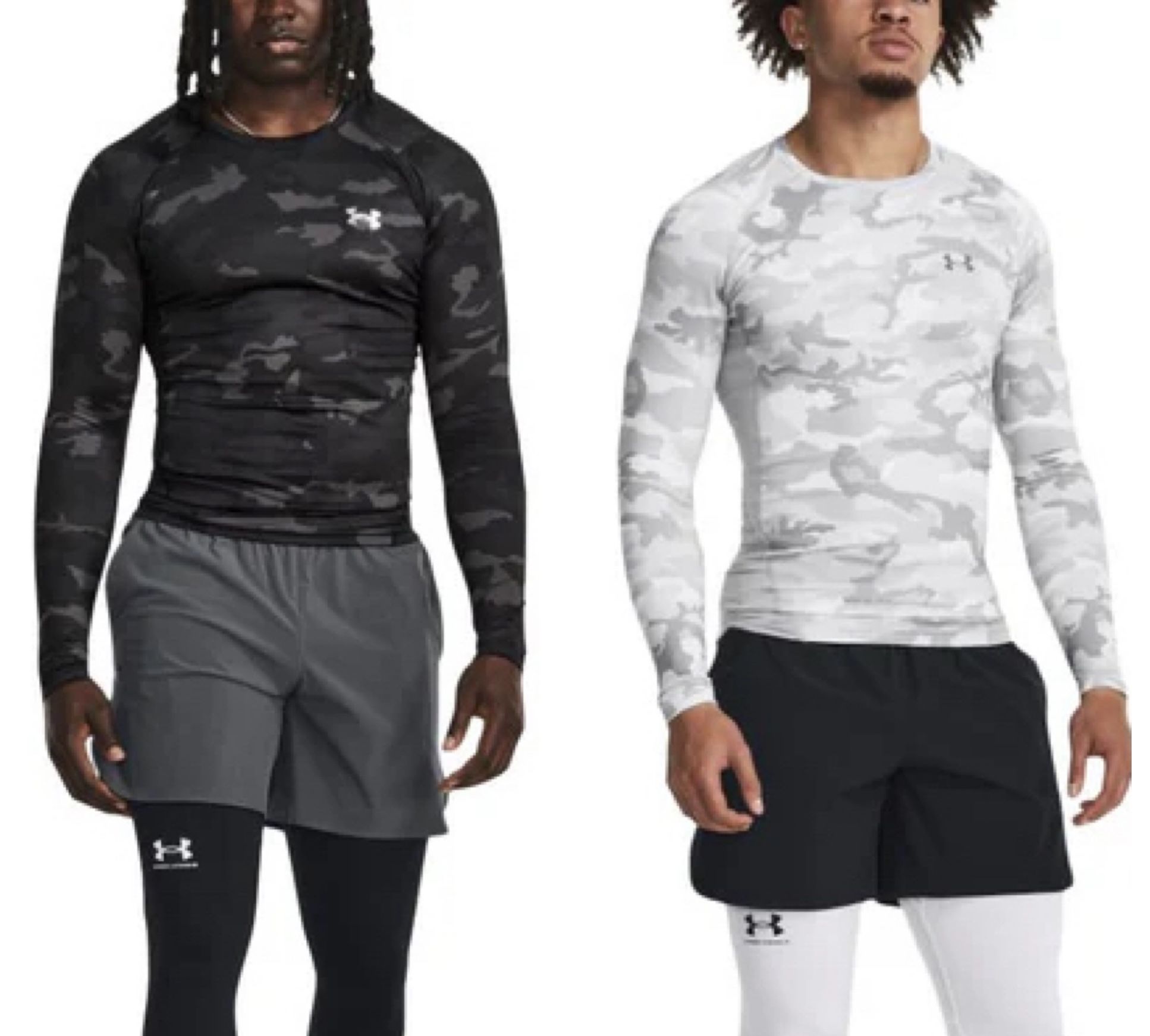Lot of 2: Under Armour UA Coldgear Infared Camo Compression L/S Shirt
