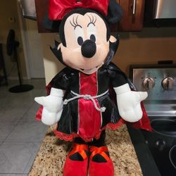 Halloween Disney Minnie Mouse Porch Greeter Dracula Red & Black 22"