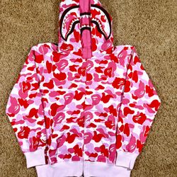 **New W/ Tags** Bape Pink Zip Up Hoodie