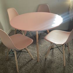 New Pink 4 Chair Table….