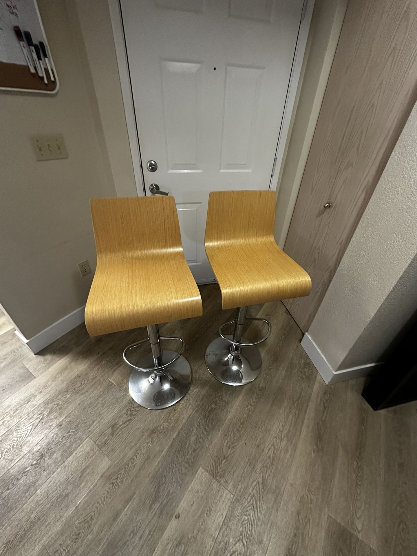 Modern adjustable bar stools (set of two)