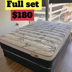 Full Size Pillow Top Mattress With Box Spring Included 