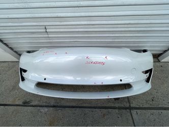 Tesla Model 3 Front Bumper Cover Holes For Sensors 2017 18 19 20 2021 Used Oem