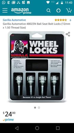 Gorilla wheel locks (12mm x 1.50) Ball seat bolt locks