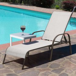 Set Of 2 Patio Lounge Chair Chaise Outdoor Outside Pool Gray OP70508GR-2