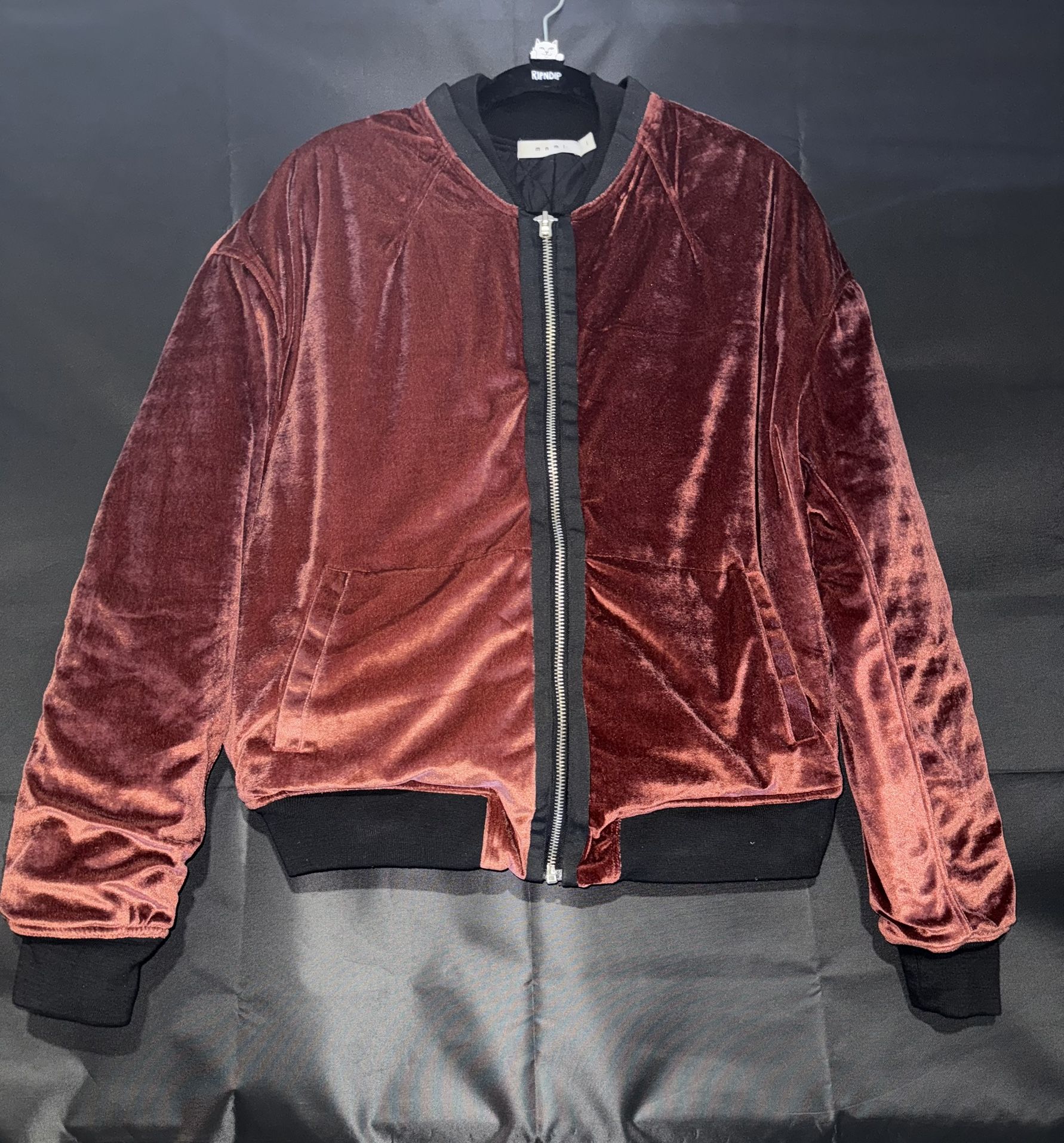 🔥 MNML Velour Bomber Jacket – Black – Size L – BNWT 🔥