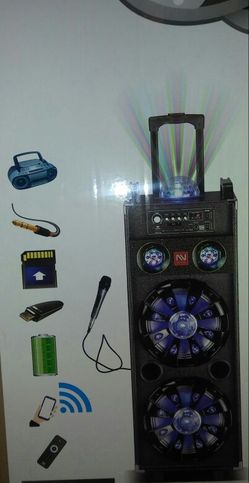 Bluetooth speaker SD card,slot USB port,FM radio,microphone included for karaoke(bosina)