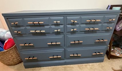 Nice blue 6 Drawer Wood Dresser