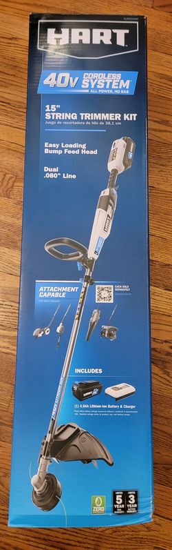 Selling Brand NEW HART 40-Volt Cordless Attachment Capable 15-inch String Trimmer Kit