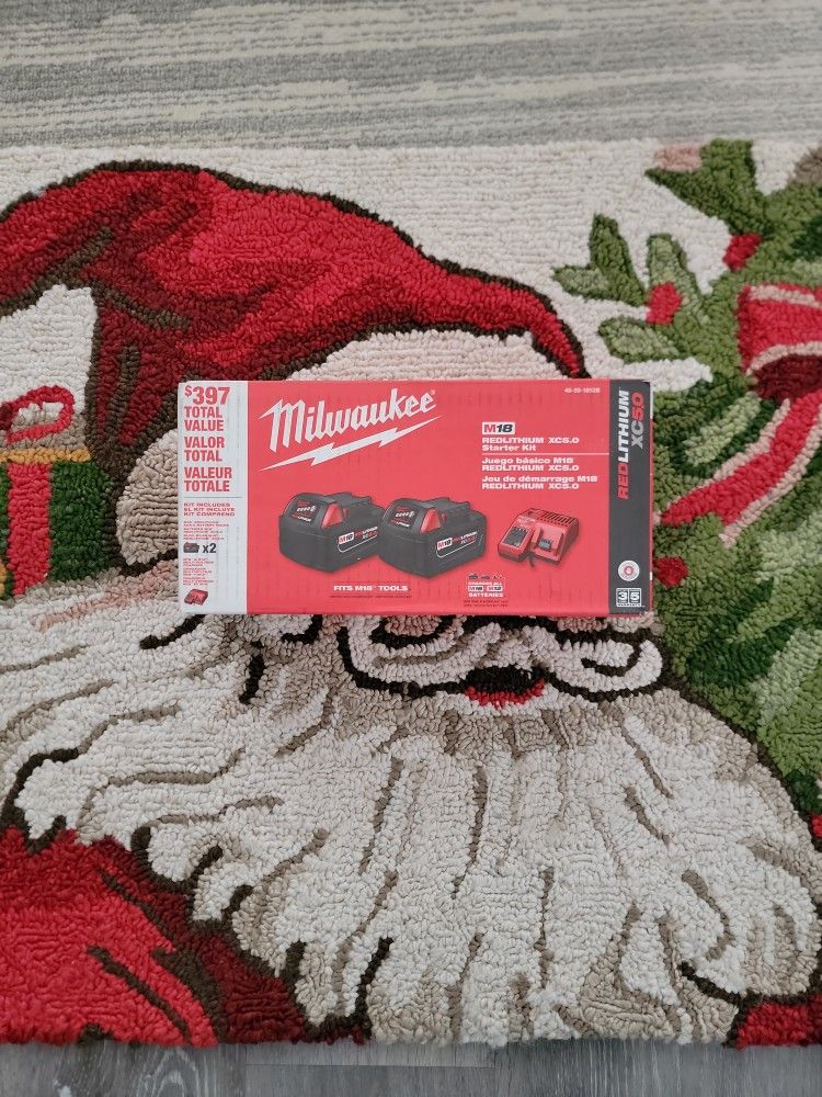 MILWAUKEE BATTERIES Redlithium Xc 5.0 Double Pack With Charger