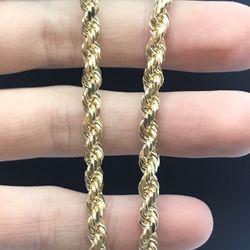 Gold Chain Rope 14K Solid New 