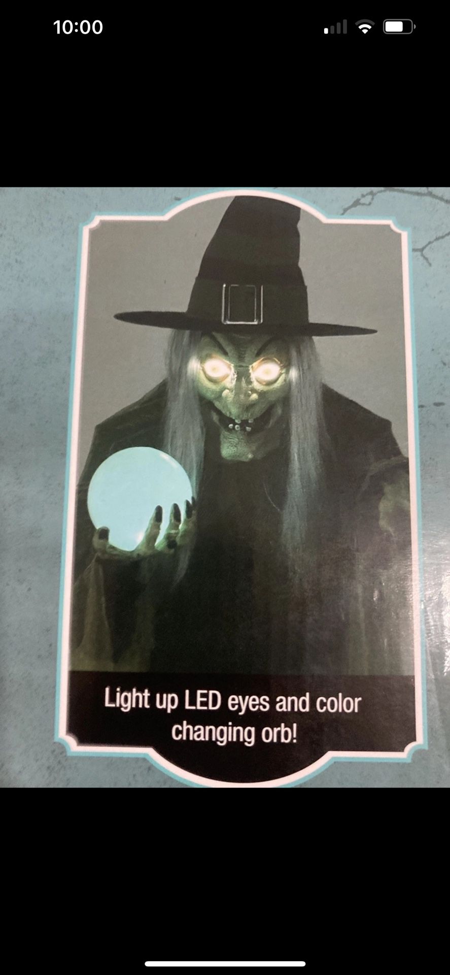 Halloween Witch 5ft Display LED Lights up Eyes and Color changing orb NEW in box
