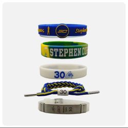 Stephen Curry-NBA Basketball Bracelet Wristband 5pcs Set Silicone Leather Paracord Adjustable