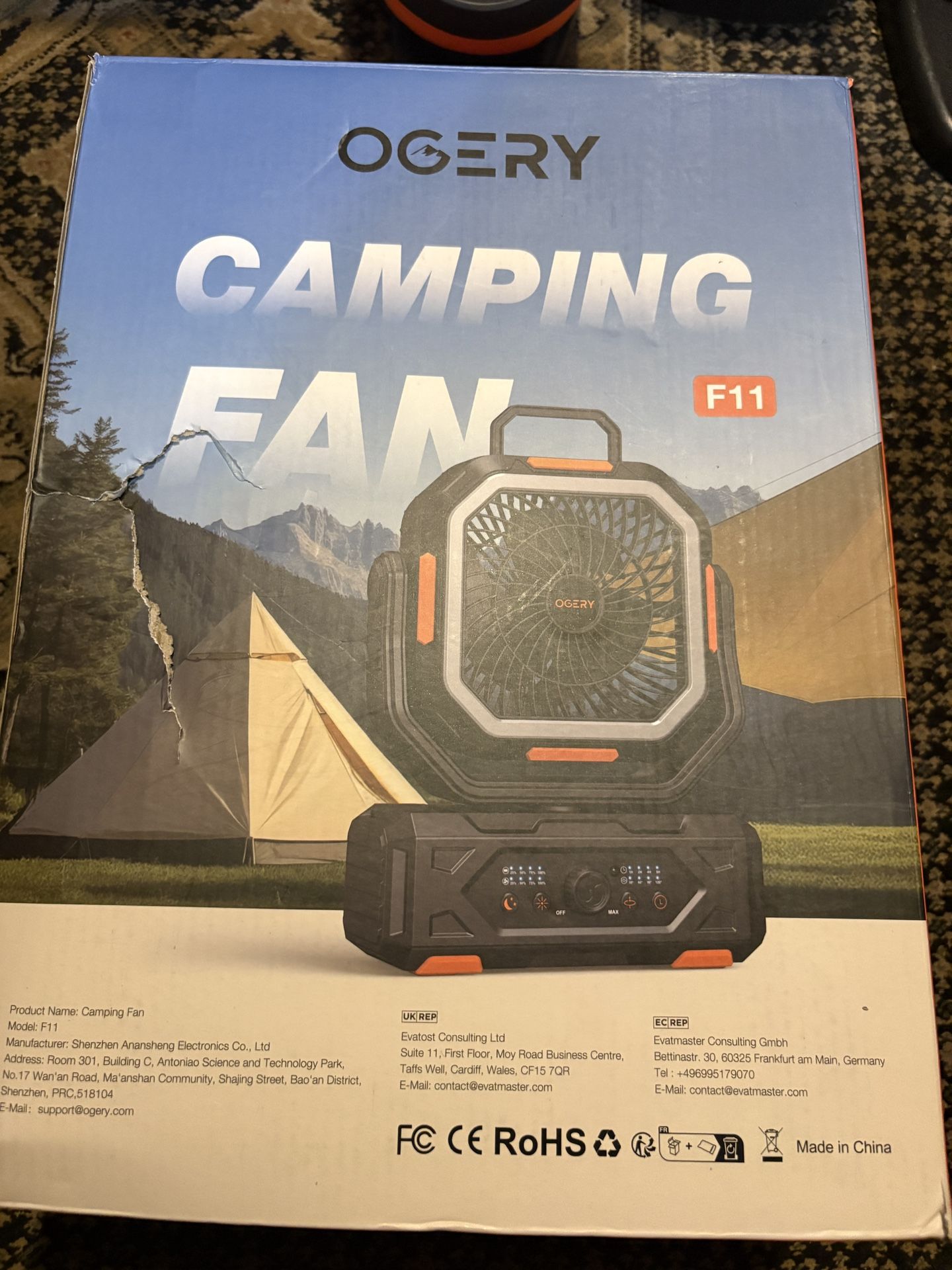 2025 Upgraded Camping Fan, Portable Rechargeable Fan with 20000Mah Battery Power