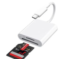 USB C SD Card Reader for iPhone 18/17/16/15 Series, USB-C to SD/Micro SD Memory Card Adapter for iPad/Mac Pro/Air, USBC/Type C Camera Card Reader for 
