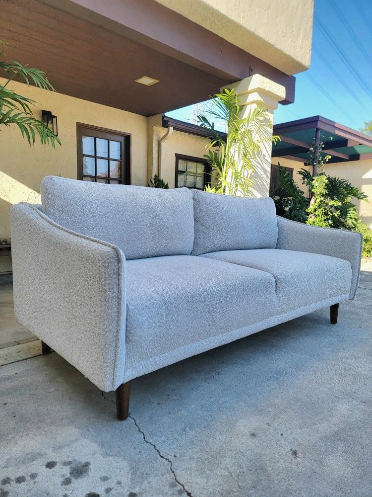 Modern Gray Boucle Cute Sofa