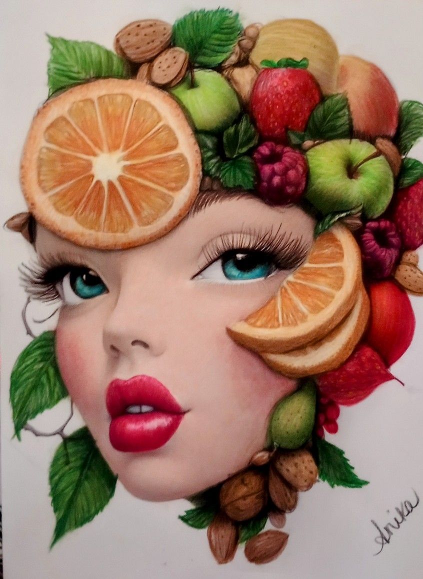 Made By Hand - "Fruitful Thoughts" Colored Pencil Art - 8×11"