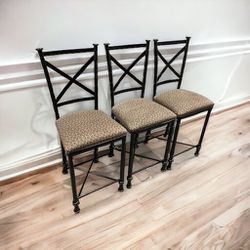 $60 for (3) Counter Height Metal Stools w/Padded Seat