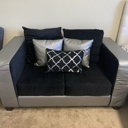 Silver And Black Sofa 