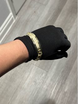 14K Gold filled custom chino link name plate ID bracelet