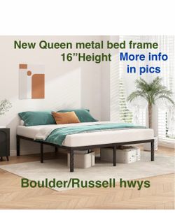 New HLIPHA Queen size Metal Platform Bed Frame 16 Inch Tall. Russell/Boulder area
