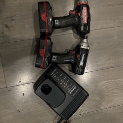 CRAFTSMAN DRILLS WITH NEW BATTERIES AND NEW CHARGER 