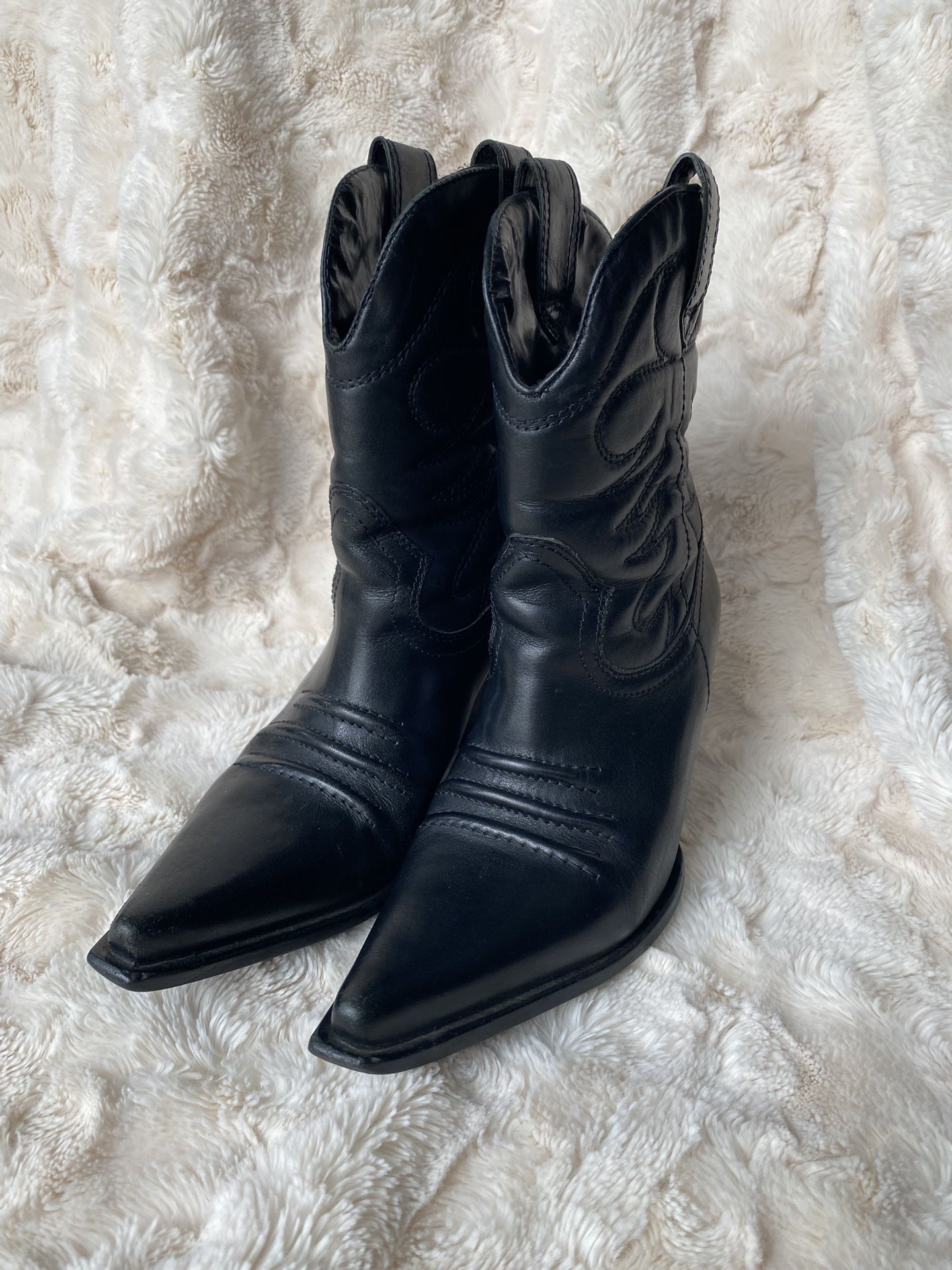 Diba Leather Cowboy Booties