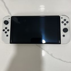 OLED Nintendo Switch Console with White Controllers and Charger