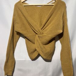 Woman’s S Moon & Madison off the shoulder cropped knitted sweater  $20