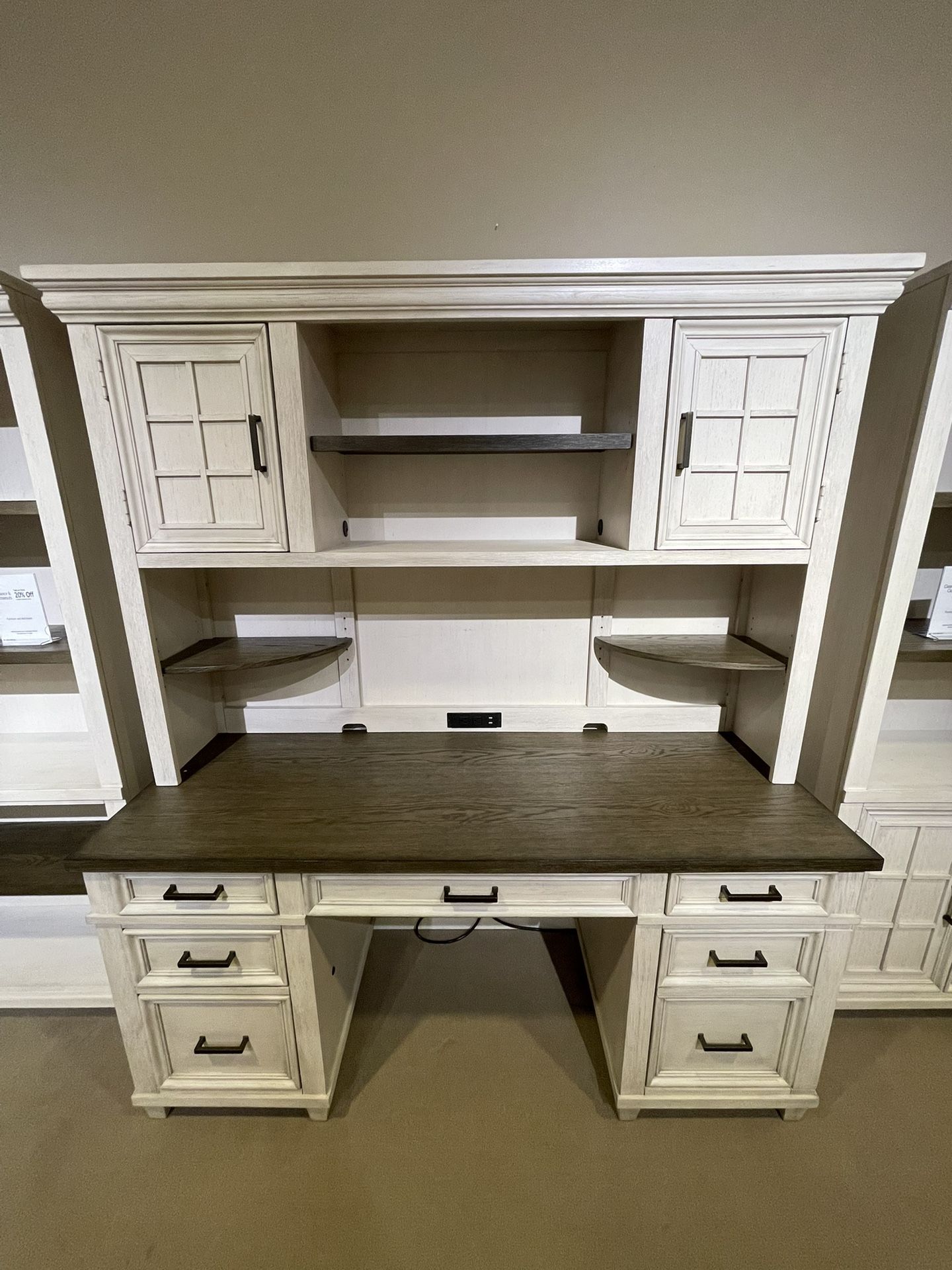 Dawnwood Credenza Desk With Hutch