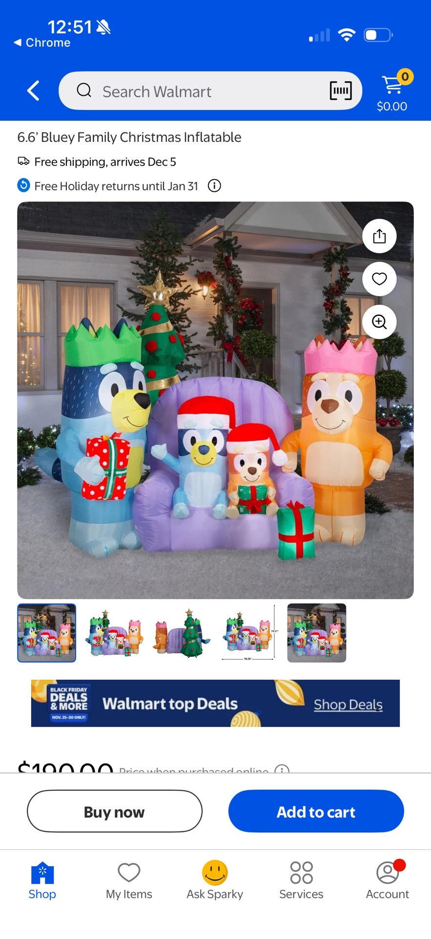 Brand New Bluey Holiday Inflatable – Never Used!