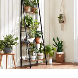 New Unopened LINSY HOME Ladder Shelf, 4 Tier Bookshelf, Freestanding Storage Shelves with Steel Frame