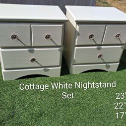 White Nightstand Set