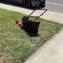 Gas lawnmower works very good. Very good condition.