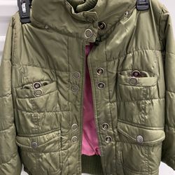 Girls Green Jacket Size M (10/12)