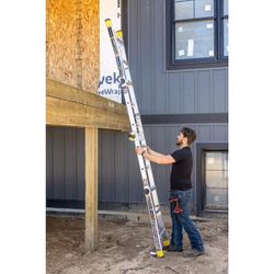Gorilla Ladders 14 ft. Reach Aluminum Multi-Position Ladder with Tool Hangers, 300 lbs. Load Capacity