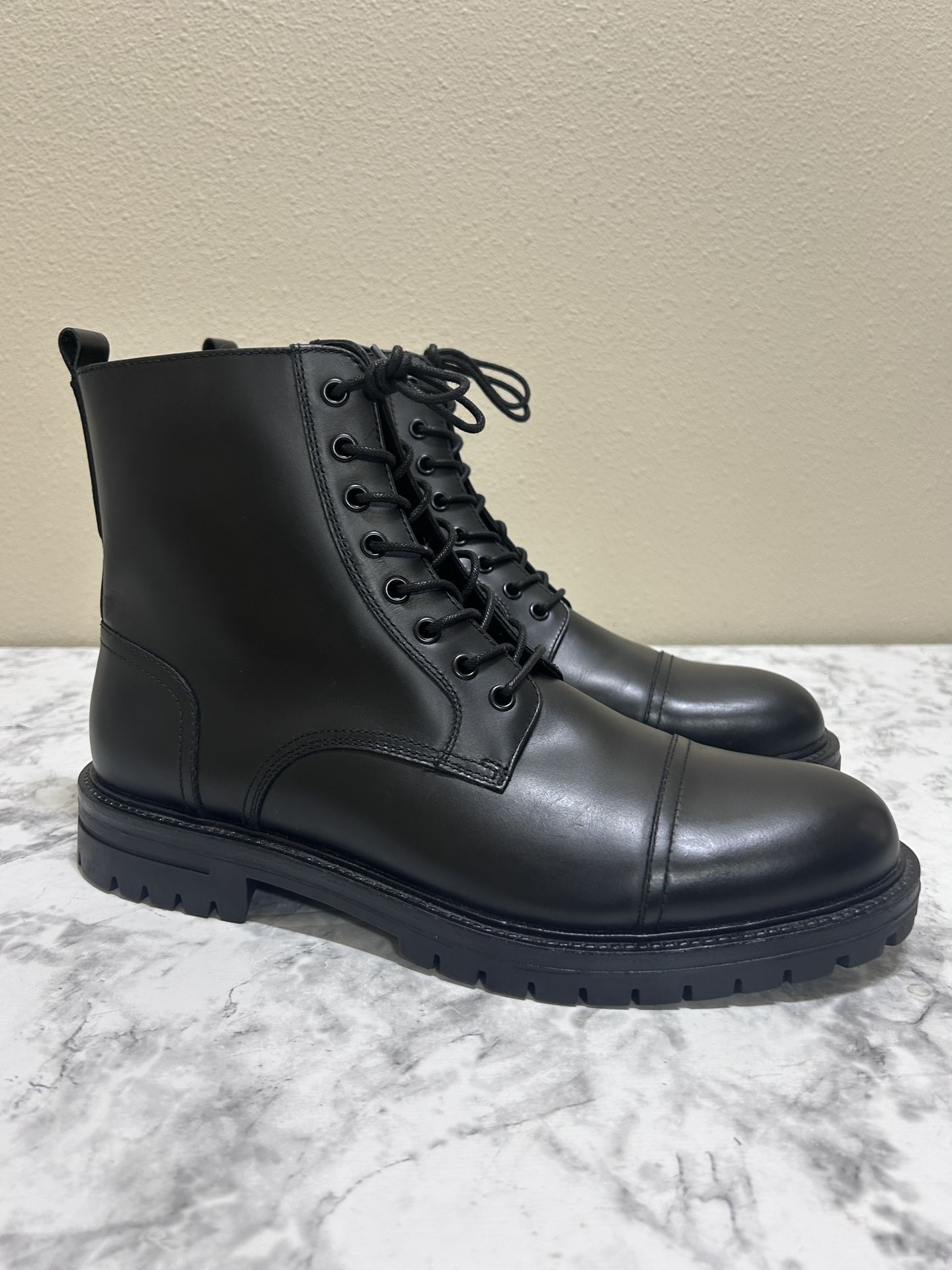 BP. X Alex Costa Mens Combat Boots 43M/10 Blk Leather Military Dressier Gorpcore